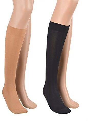 Assistica 23-32 mmHg ® Calze a Compressione Graduata, Gambaletti con Punta Chiusa Classe 2 per Donne e Uomo (158-170 cm / Small, Beige)