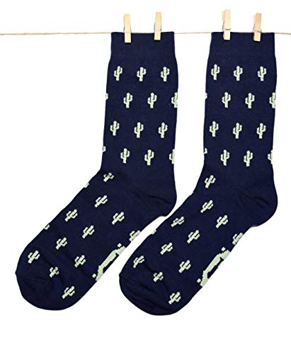 Roits Calze Cactus Blu Donna 36-40 Calzini Fantasia Divertenti Disegni Colorati Originali Simpatici Accessori Regalo Piani