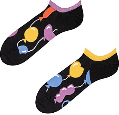 Dedoles Calzini Unisex Donna Uomo & Bambini Calze Cotone con tanti Design divertenti sinistra destra diversi, colore: Nero, disegno: Palloncini (sneaker), taglia: 35-38