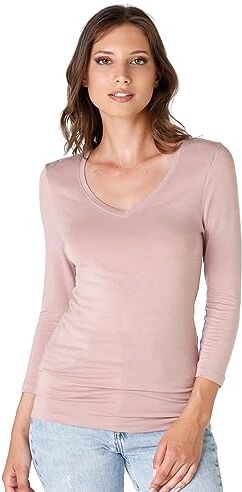 LOVABLE Maglia Termica Maniche 3/4 Thermal Viscose Donna, Rosa Polvere, M