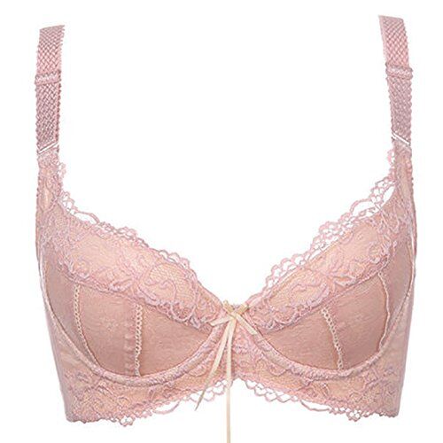 WENJUNneiyi WENJUN Grande Tazza Sexy In Pizzo Non Spugna Sottile Raccolta Reggiseno Regolabile 2 Colori Opzionale (Colore : Pink, dimensioni : 90C)