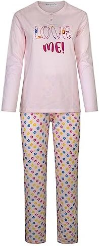 NOTTINGHAM Pigiama Donna Cotone Manica Lunga Art. 37063 Rosa Chiaro XL