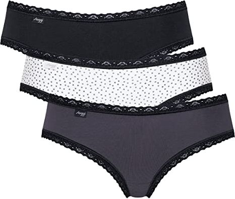 Sloggi 24/7 Weekend Hipster C3p, Slip Donna, Black Combination, 42 confezione da 3