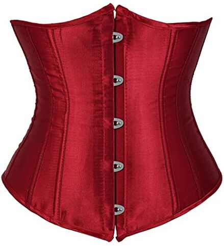 WLFFW Corsetto Donna Corpetto Sottoseno Eleganti Satin (EU(34-36) M, Vino Rosso)