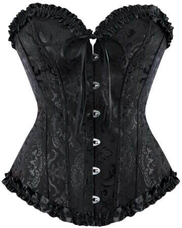 SZIVYSHI Corsetto da Donna con Busto Intero e Top Gotico Vintage Corset, Nero, XXL