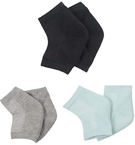 MMsocks Calzini in gel per tallone, calzini idratanti, calzini senza dita per chiunque abbia tacchi incrinati che soffrono di dolore e bisogno di sollievo, 3 paia