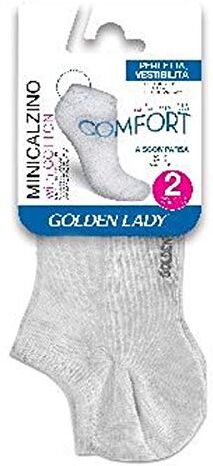 GOLDEN LADY 2 Paia di Calze Corte Sporty Calzini, Bianco, Taglia 40-43 Donna