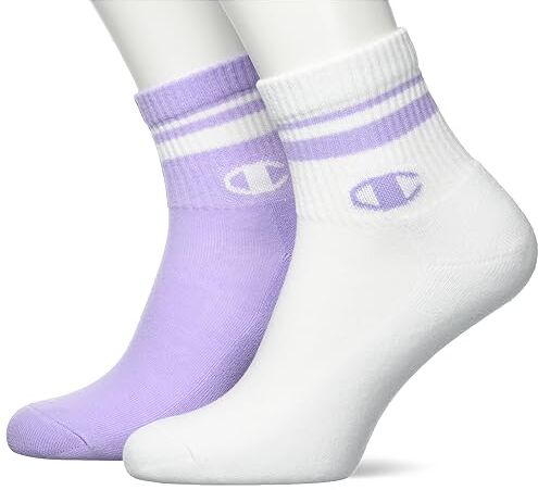 Champion Seasonal Socks C-Logo 2PP Quarter, Viola, 35-38 EU (2-5 UK) Donna -FW23