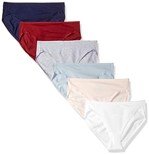 Amazon Essentials Slip in Cotone SGAMBATO (Disponibile in Taglie Forti) Donna, Pacco da 6, Colori Freddi/Sfumature Calde, 46