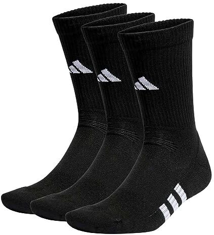 Adidas Unisex Adulto Performance Cushioned Crew 3 Pairs Calze, Black/Black/Black, 37-39 EU