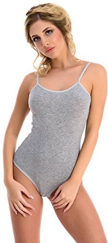 Magi Body da donna con spalline sottili, nelle taglie S, M, L, XL, vestibilità ottimale, grigio., L