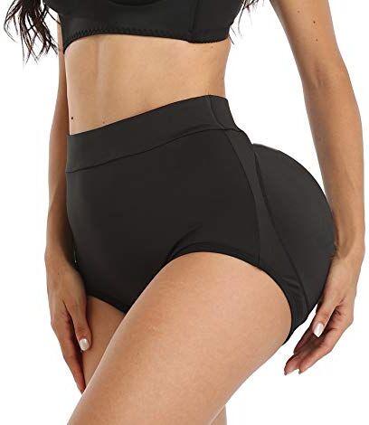 BIMEI 2PS Spugna imbottita Womens Butt Lifter Shapewear Butt Shaper Boxer imbottito Enhancing Underwear pancia Control CHAO DA PI (XL, nero sj)