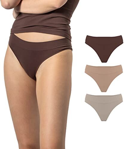 Risalti Slip Donna Brasiliana Microfibra 3 pz -Brasiliana Donna Senza Cuciture, Bikini più Morbidi delle Mutande Donna Cotone, Tanga, Women Underwear Made in Italy