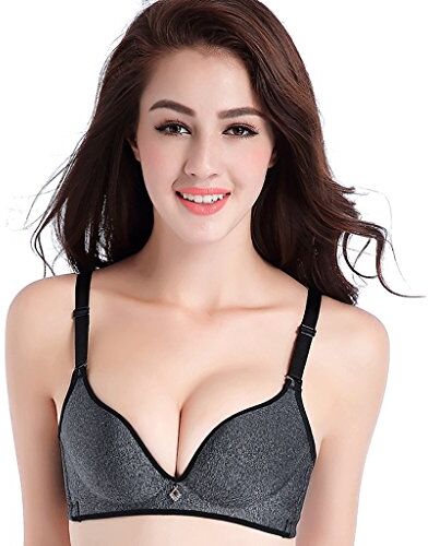 WENJUNneiyi WENJUN Raccogliere Reggiseno Senza Traccia Di Fiocco Di Neve Liscio Un Anello In Acciaio Biancheria Intima Traspirante Sexy Reggiseno (Colore : Black, dimensioni : 80A)