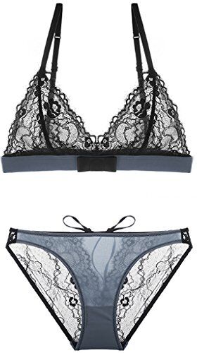 WENJUNneiyi WENJUN Set Reggiseno Triangolo In Pizzo Lingerie Lingerie 3 Colori Tra Cui Scegliere (Colore : Blue, dimensioni : S.)