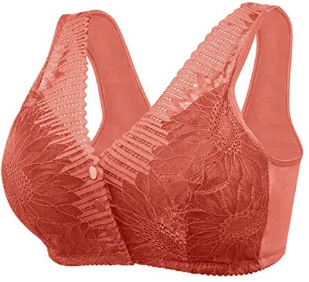 KEERADS Set da tavola Design Fibbia anteriore di grandi dimensioni modello sexy delle donne senza biancheria intima del reggiseno dell'anello in acciaio Intimo Bambino Ragazza (Red-D, 42)