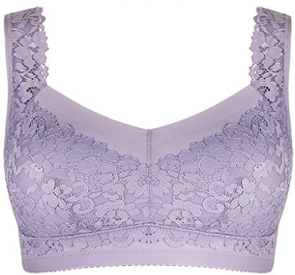 WENJUNneiyi WENJUN Reggiseno Senza Montatura In Acciaio Femminile Di Grandi Dimensioni. Reggiseno Regolabile In Pizzo Regolabile In 3 Colori Opzionale (Colore : Purple gray, dimensioni : XXXL)