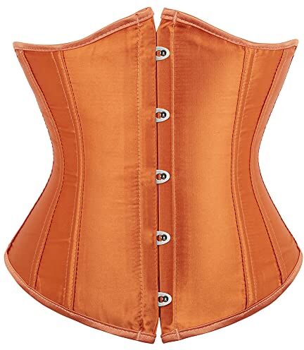 WLFFW Corsetto Donna Corpetto Sottoseno Eleganti Satin (EU(38-40) XL, Arancia)