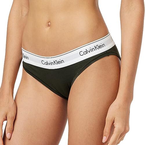 Calvin Klein Bikini , Mutandine bikini Donna, Verde (Field Olive), XS