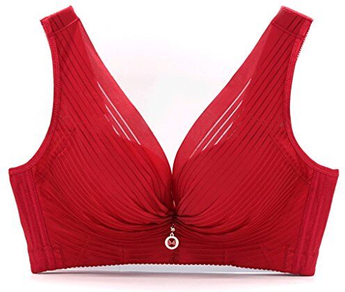 WENJUNneiyi WENJUN Reggiseno Regolabile Intimo Anti-Caduta in Acciaio Non Foderato in Acciaio A Sezione Intera, 5 Colori tra Cui Scegliere (Colore : Vino Rosso, Dimensioni : 42/95C)