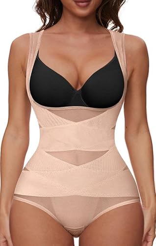 Joligiao Donna Dimagrante Shapewear Body Contenitivo Modellante Snellente Bodysuit Intimo Contenitiva Invisibile Shapewear Addominale Compressione Snellente Bodysuit Beige XL