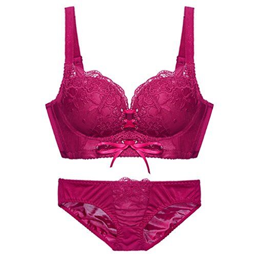 WENJUNneiyi WENJUN Reggiseno In Pizzo Set Intimo Sexy Regolabile 5 Colori Raccolti Opzionale (Colore : Rosa rossa, dimensioni : 85B)