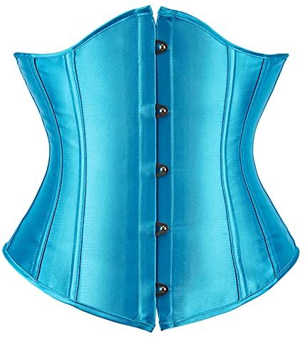 WLFFW Corsetto Donna Corpetto Sottoseno Eleganti Satin (EU(34-36) M, Mare blu)