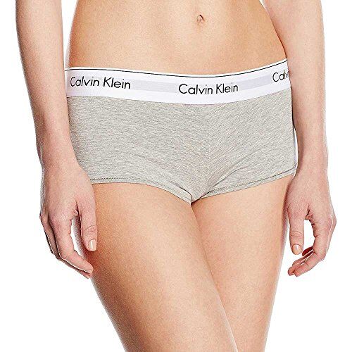 Calvin Klein Pantaloncini Hipster Donna Cotone Elasticizzato, Grigio (Grey Heather), M