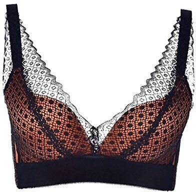 WENJUNneiyi WENJUN Reggiseno Sexy Lingerie Di Pizzo Senza Cerchi Raccogliere Reggiseno Regolabile 3 Colori Opzionale (Colore : Black gold, dimensioni : 80A)