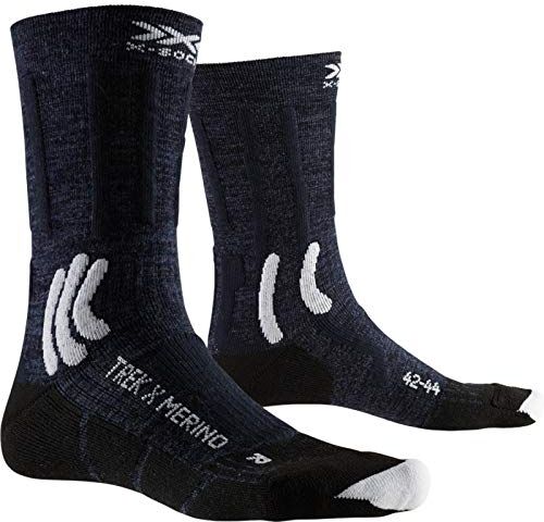 X-Socks Trek X Merino, Calzini da Escursionismo Unisex-Adulto, Midnight Blue/Arctic White, 42-44