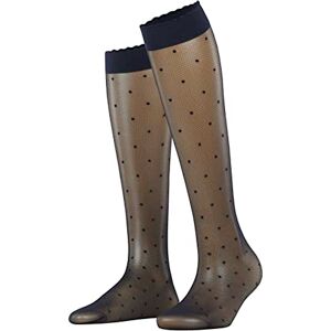 Falke Dot 15 Den W Kh Trasparenti Velati Fantasia, Calzini lunghi Donna, Blu Marine 6179, 35-38 Falke Dot 15 Den W Kh Trasparenti Velati Fantasia, Calzini lunghi Donna, Blu Marine 6179, 35-38