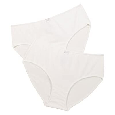 Ulla Popken Slip, 2er Pack, Slip Donna, Bianco (Weiss 20), 52 (Taglia Produttore: 46+) Ulla Popken Slip, 2er Pack, Slip Donna, Bianco (Weiss 20), 52 (Taglia Produttore: 46+)
