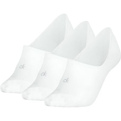 Calvin Klein Footie da donna, taglio medio, confezione da 3, bianco, 39-42 Calvin Klein Footie da donna, taglio medio, confezione da 3, bianco, 39-42