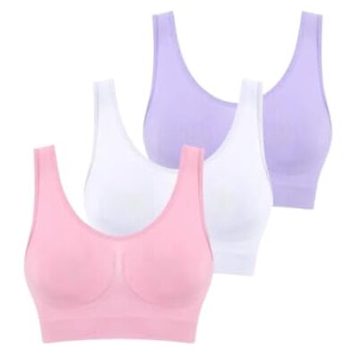 Boolavard 3 Pezzi/Set Reggiseni Senza Cuciture per Donna Reggiseno Senza Ferretto Crop Top Morbido Canotta Sportiva Reggiseno Boolavard 3 Pezzi/Set Reggiseni Senza Cuciture per Donna Reggiseno Senza Ferretto Crop Top Morbido Canotta Sportiva Reggiseno