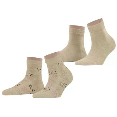 Esprit Soft Blooms 2 Pack W Sso cotone fantasia 2 paia, Calzini Donna, Beige Sand Melange 4650, 35-38 Esprit Soft Blooms 2 Pack W Sso cotone fantasia 2 paia, Calzini Donna, Beige Sand Melange 4650, 35-38