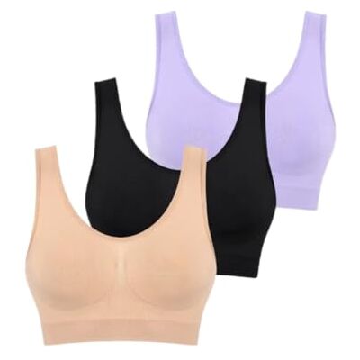 Boolavard 3 Pezzi/Set Reggiseni Senza Cuciture per Donna Reggiseno Senza Ferretto Crop Top Morbido Canotta Sportiva Reggiseno Boolavard 3 Pezzi/Set Reggiseni Senza Cuciture per Donna Reggiseno Senza Ferretto Crop Top Morbido Canotta Sportiva Reggiseno