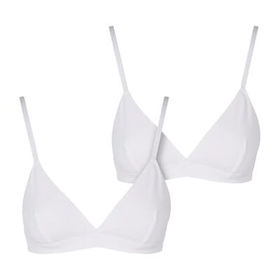 Urban Classics -ladies Basic Unpadded Bra 2-Pack, Bianco e Bianco, XL Donna Urban Classics -ladies Basic Unpadded Bra 2-Pack, Bianco e Bianco, XL Donna