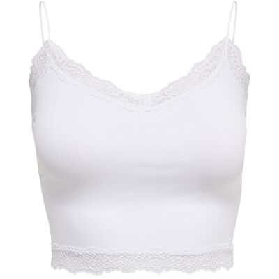 Only Onlvicky Top Corto Senza Cuciture in Pizzo Canotta Donna (Pacco da 1) Only Onlvicky Top Corto Senza Cuciture in Pizzo Canotta Donna (Pacco da 1)