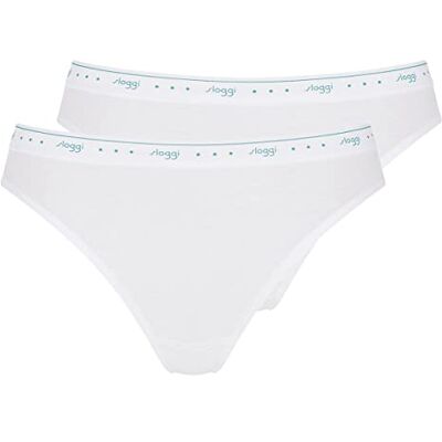 Sloggi Donna 24/7 100 Tai 2P, Bianco, 48 Sloggi Donna 24/7 100 Tai 2P, Bianco, 48