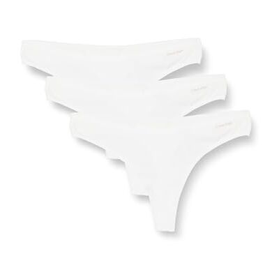 Calvin Klein Perizomi Donna Confezione da 3 Ideal Cotton Tanga, Bianco (White/White/White), L Calvin Klein Perizomi Donna Confezione da 3 Ideal Cotton Tanga, Bianco (White/White/White), L