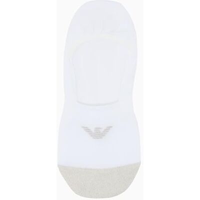 Emporio Armani Footie Socks Calzini, Fancy White/Lurex, S-M Donna Emporio Armani Footie Socks Calzini, Fancy White/Lurex, S-M Donna