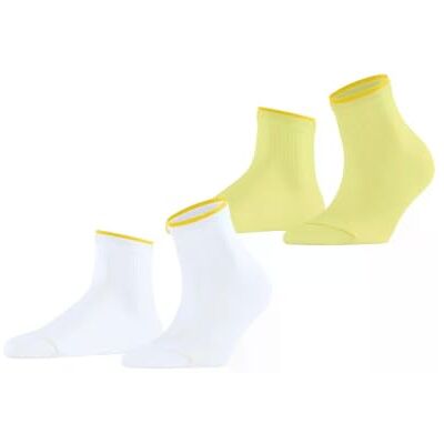 Esprit Double High Cuff 2-Pack W Sn cotone bassi tinta unita 2 paia, Calzini corti Donna, Multicolore White Yellow Mix 0020, 35-38 Esprit Double High Cuff 2-Pack W Sn cotone bassi tinta unita 2 paia, Calzini corti Donna, Multicolore White Yellow Mix 0020, 35-38