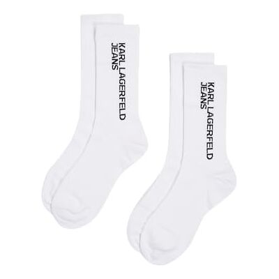 Lagerfeld Donne Essential Logo Socks Set (2 Pack) Bianco 38/42 Lagerfeld Donne Essential Logo Socks Set (2 Pack) Bianco 38/42
