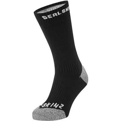 SEALSKINZ Calzino impermeabile per tutte le stagioni, con polsino Hydrostop, Unisex Adulto, Calzini, 11100063007110, nero/giallo fluo., S SEALSKINZ Calzino impermeabile per tutte le stagioni, con polsino Hydrostop, Unisex Adulto, Calzini, 11100063007110, nero/giallo fluo., S