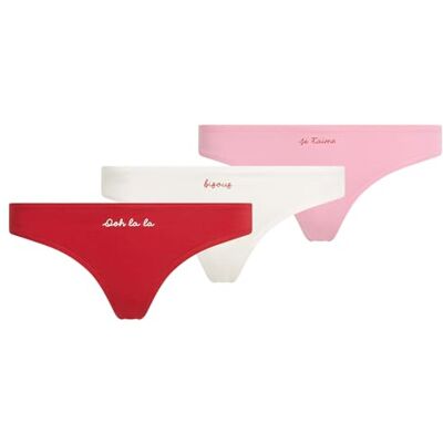 Lagerfeld Donna Karl Slogan Thong Gp (3 Pack) Begonia/Peperoncino/Cannoli M Lagerfeld Donna Karl Slogan Thong Gp (3 Pack) Begonia/Peperoncino/Cannoli M