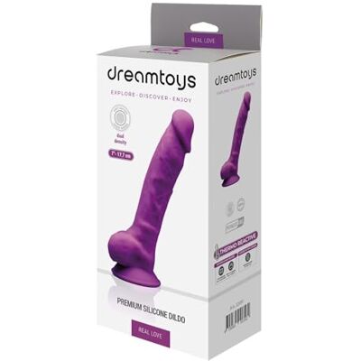 DREAM TOYS Real Love Dildo with Balls 18 cm Purple DREAM TOYS Real Love Dildo with Balls 18 cm Purple