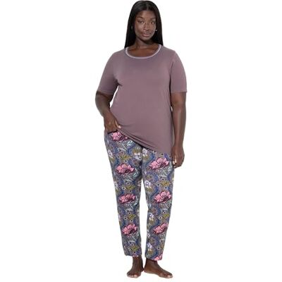 Ulla Popken Pigiama Donna Floreale Art Pigiama, Terra., 46-48 Ulla Popken Pigiama Donna Floreale Art Pigiama, Terra., 46-48