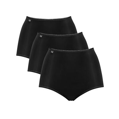 Sloggi Basic+ Maxi 3p, Slip Donna, Nero (Black), 46 Sloggi Basic+ Maxi 3p, Slip Donna, Nero (Black), 46