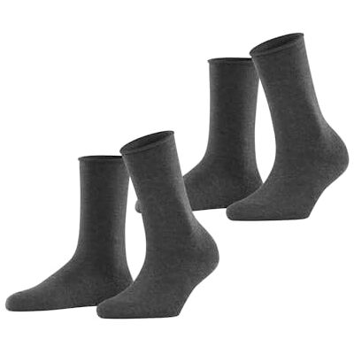Esprit Basic Pure 2-Pack W So cotone tinta unita confezione di 2 paia, Calzini Donna, Grigio Anthracite Melange 3080, 35-38 Esprit Basic Pure 2-Pack W So cotone tinta unita confezione di 2 paia, Calzini Donna, Grigio Anthracite Melange 3080, 35-38
