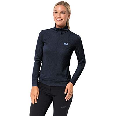 Jack Wolfskin Camicia a Maniche Lunghe da Donna, Modello Sky Range, Taglia 6, Colore: Blu Notte Jack Wolfskin Camicia a Maniche Lunghe da Donna, Modello Sky Range, Taglia 6, Colore: Blu Notte